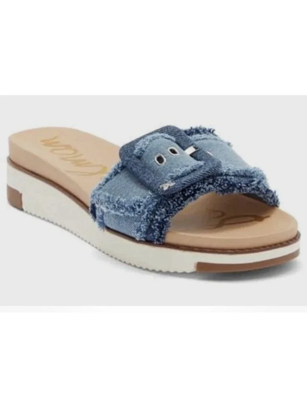 Sam Edelman Ariane Platform Denim Slide Sandal US 10